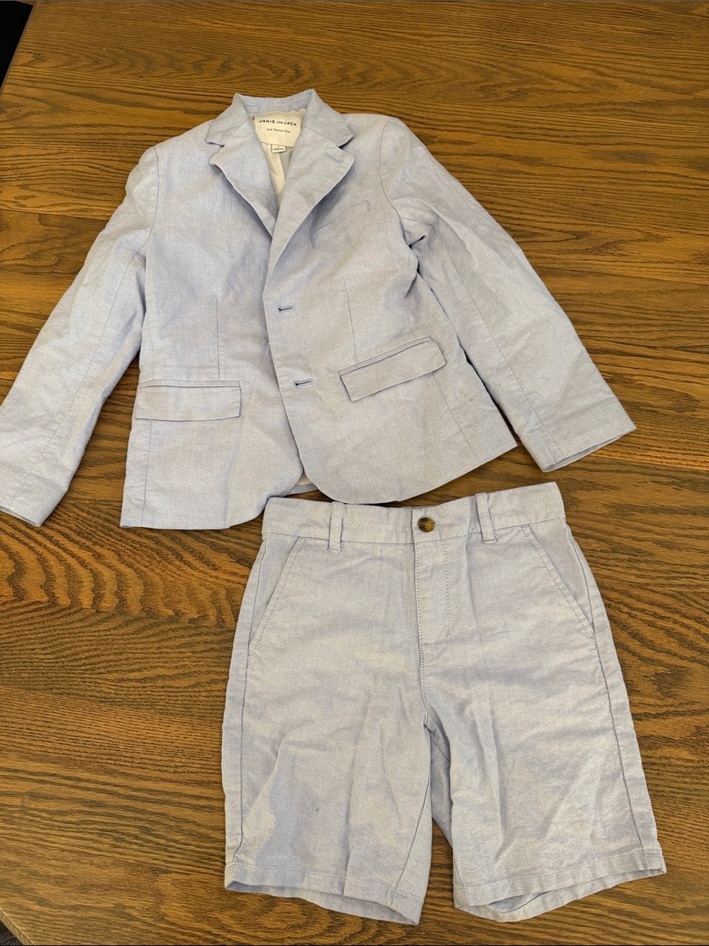 Janie and Jack Light Blue Two-Piece Blazer & Shorts Set